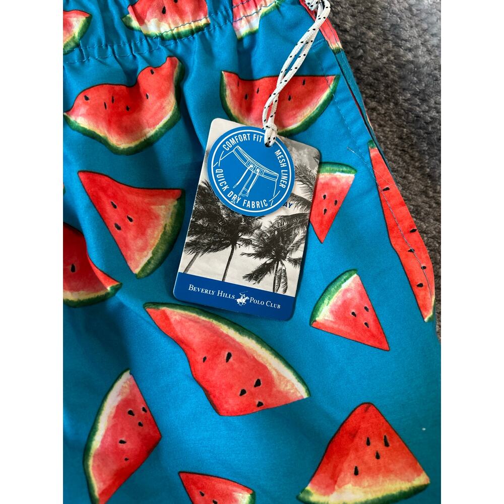 Beverly Hills Polo Club Mens Swim Lined Watermelon Citrus Shorts Size Large - Picture 8 of 10